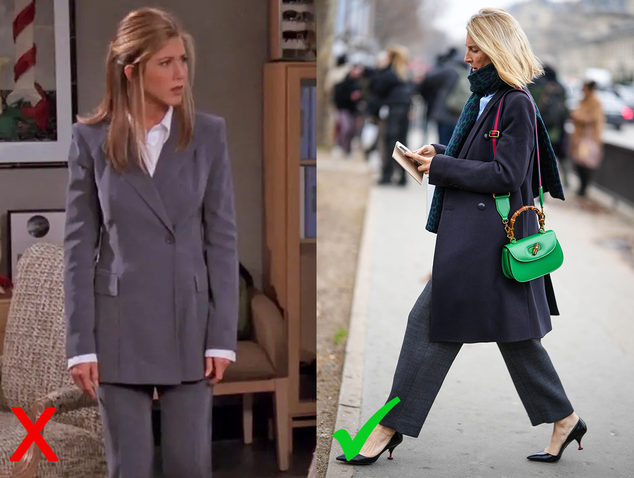 Rachel szettje a Jóbarátokból és egy street style fotó