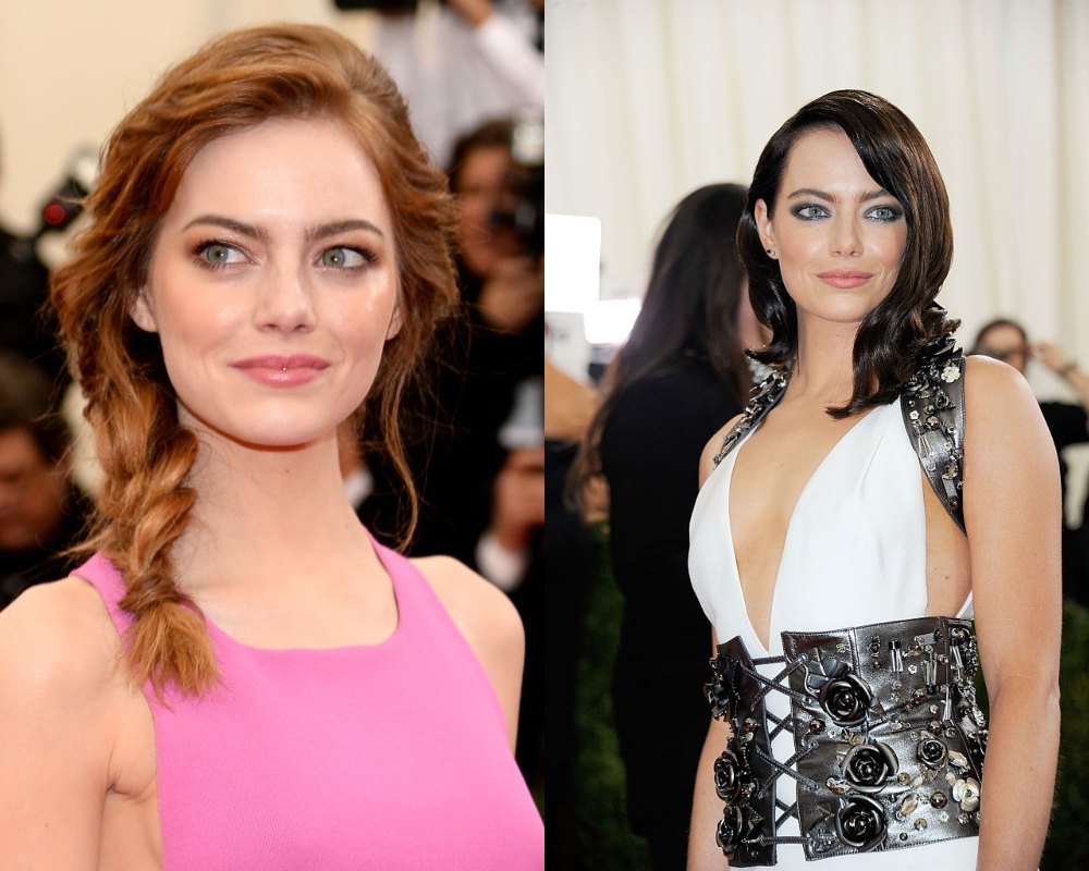 Emma Stone vörös és barna hajjal