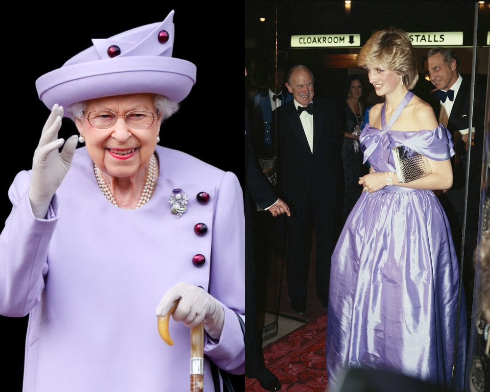 Erzsébet és Diana lilában