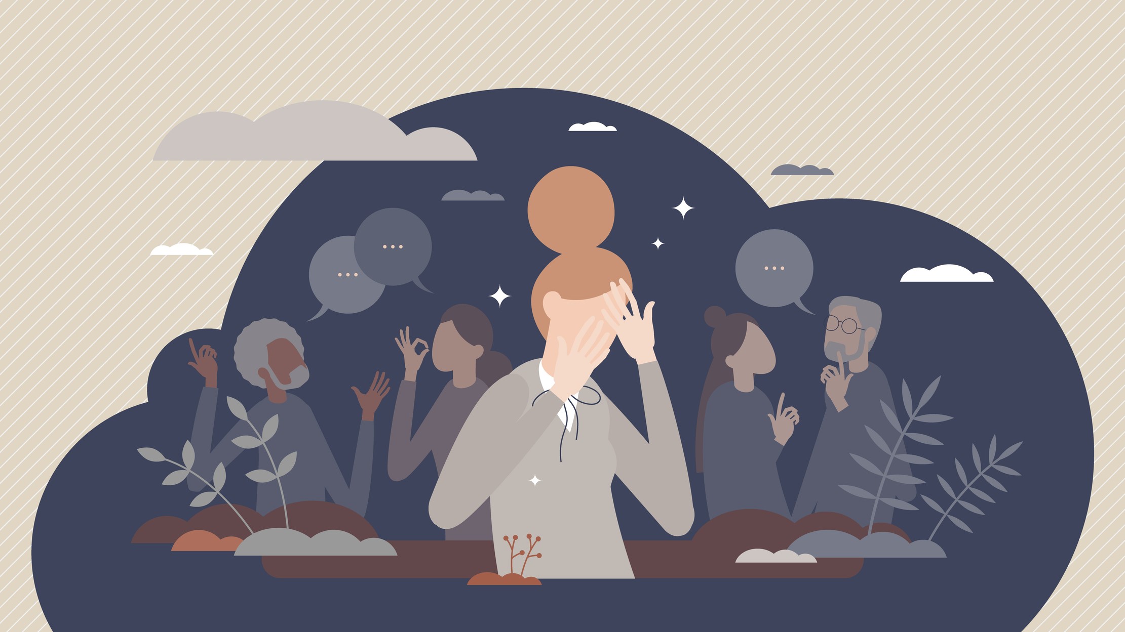 Illusztráció a szociális szorongásról