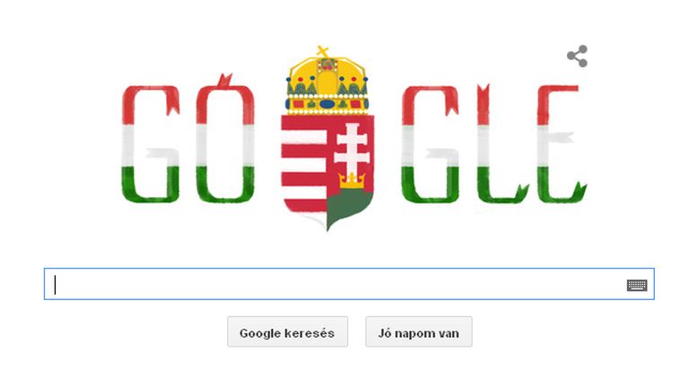 A Google is a magyar forradalom előtt tiszteleg: magyar zászló lobog a logóban