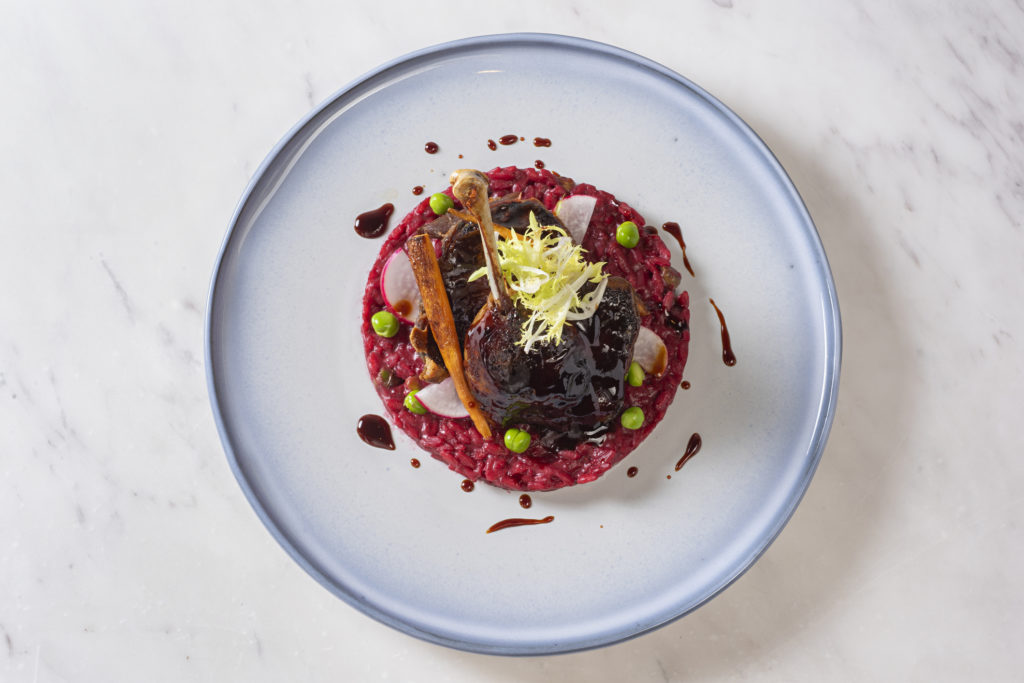 Céklás rizottó libamájjal