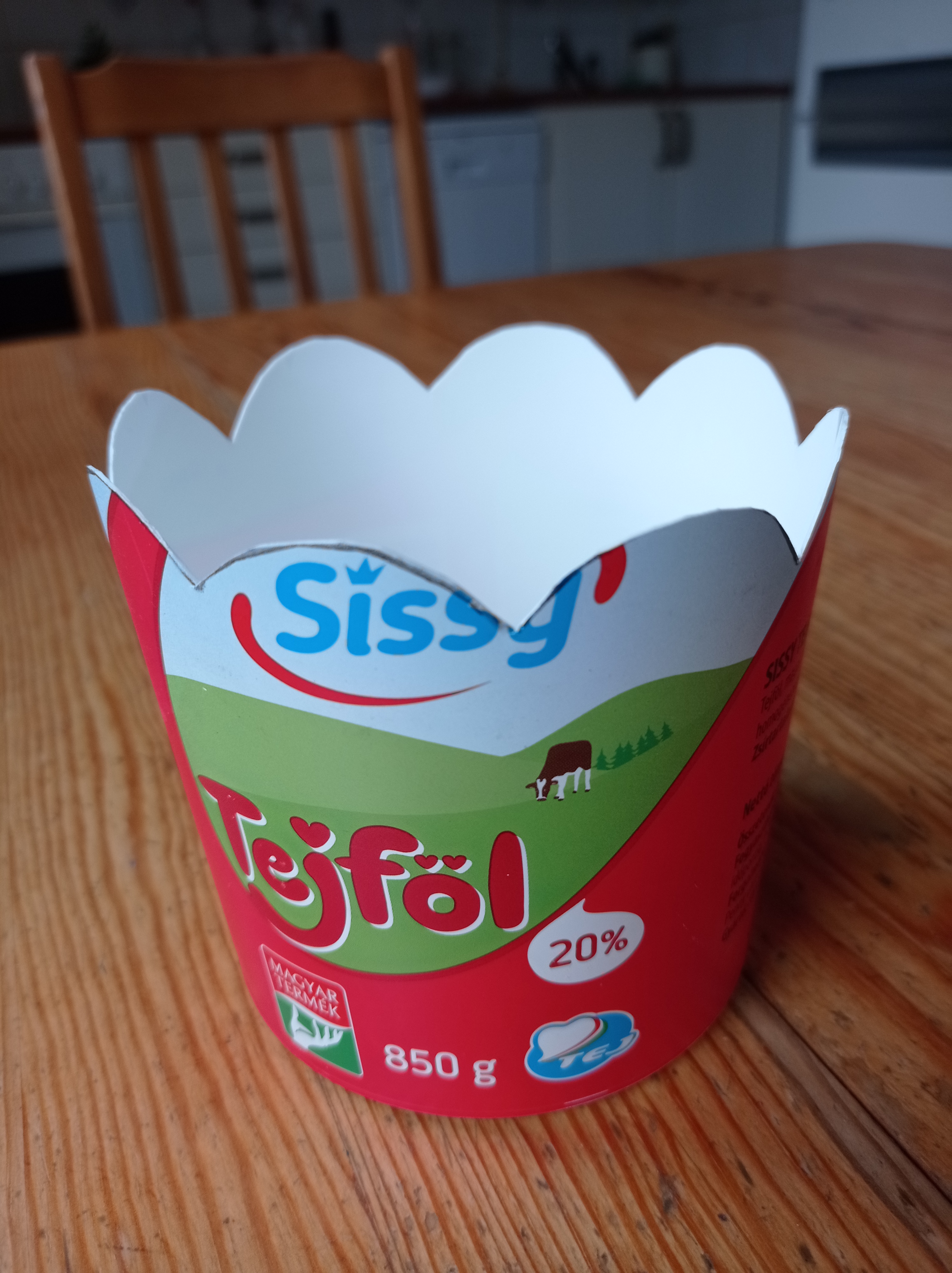 Tejfölös dobozból kaspó