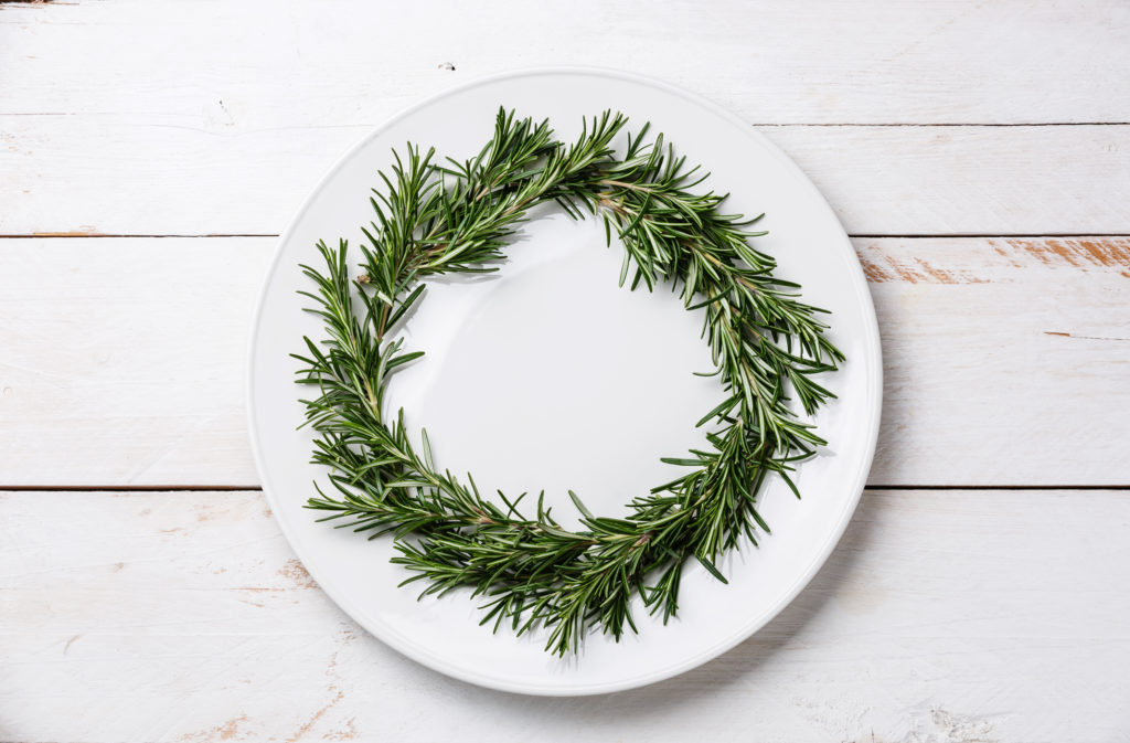 Koszorú friss rozmaringágakból