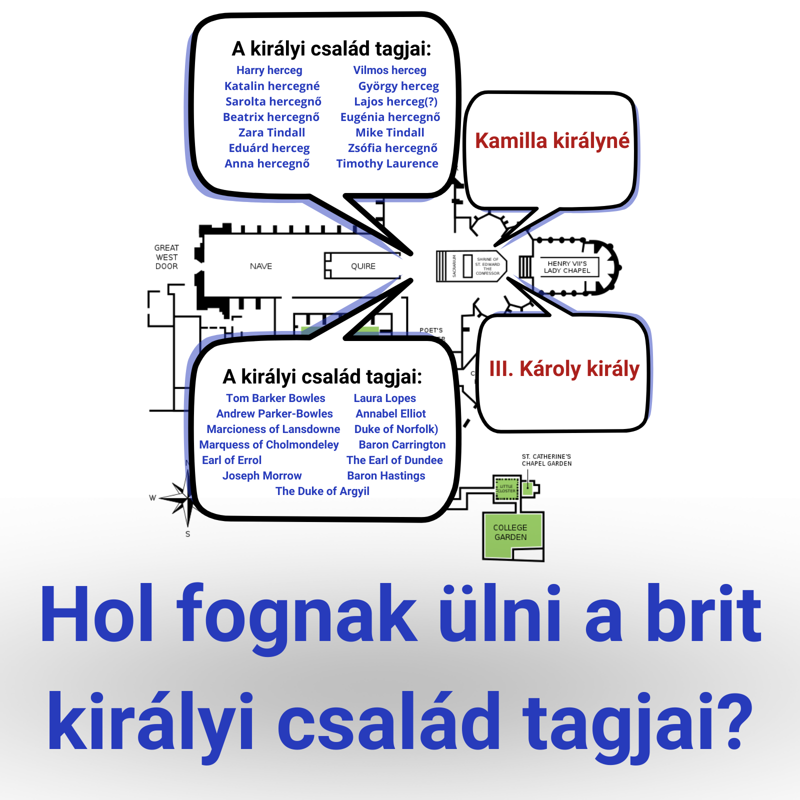 Hol fognak ülni a királyi család tagjai?