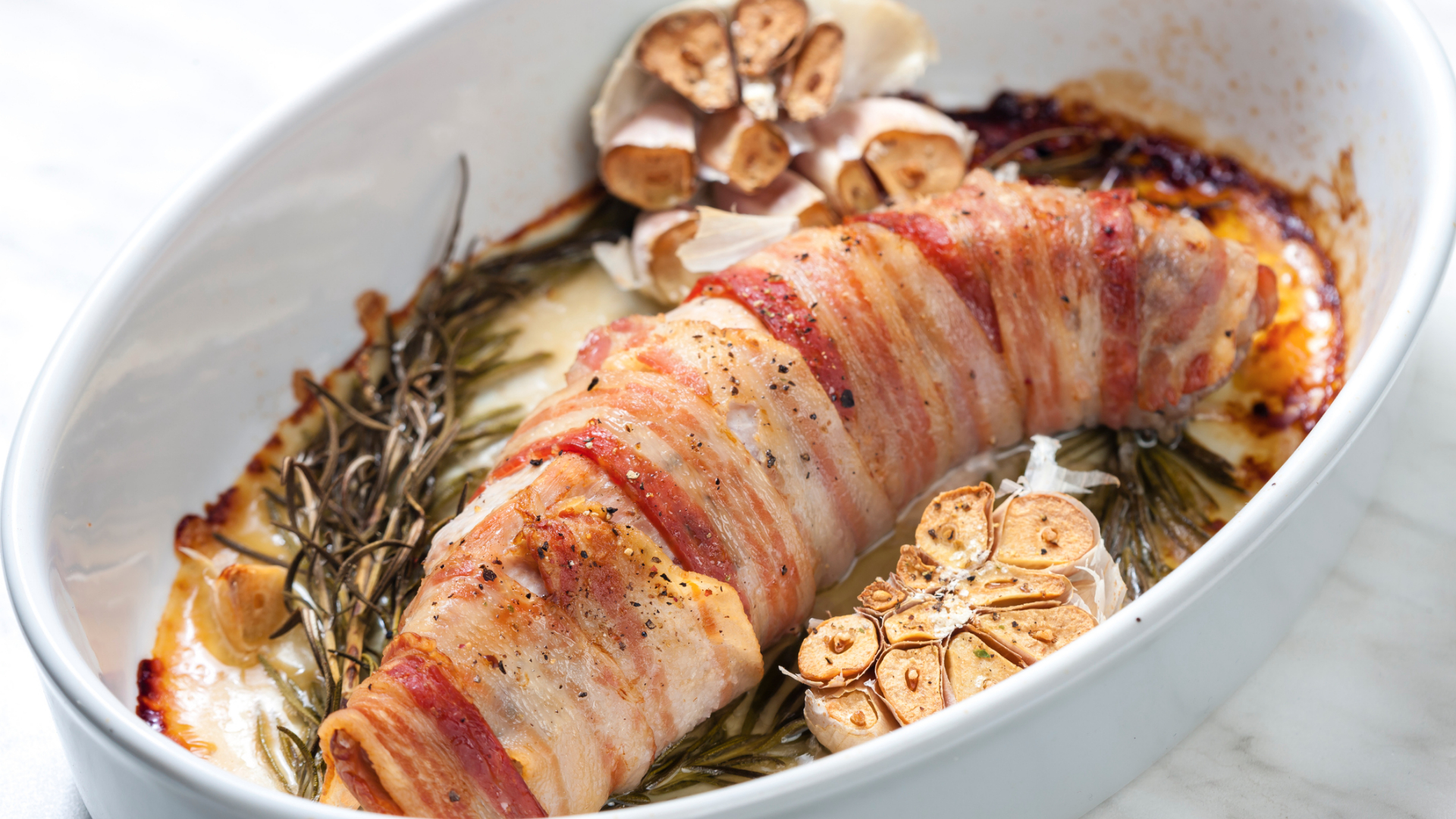 Baconbe göngyölt szűzpecsenye