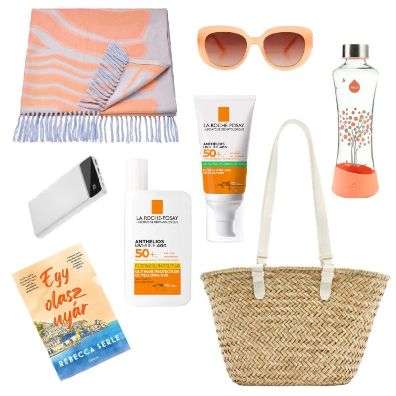 Strandtáska tartalma