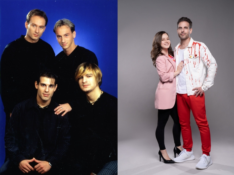 Rácz Gergő a VIP együttes tagjaként és a Párharc szereplőjeként feleségével, Trixivel