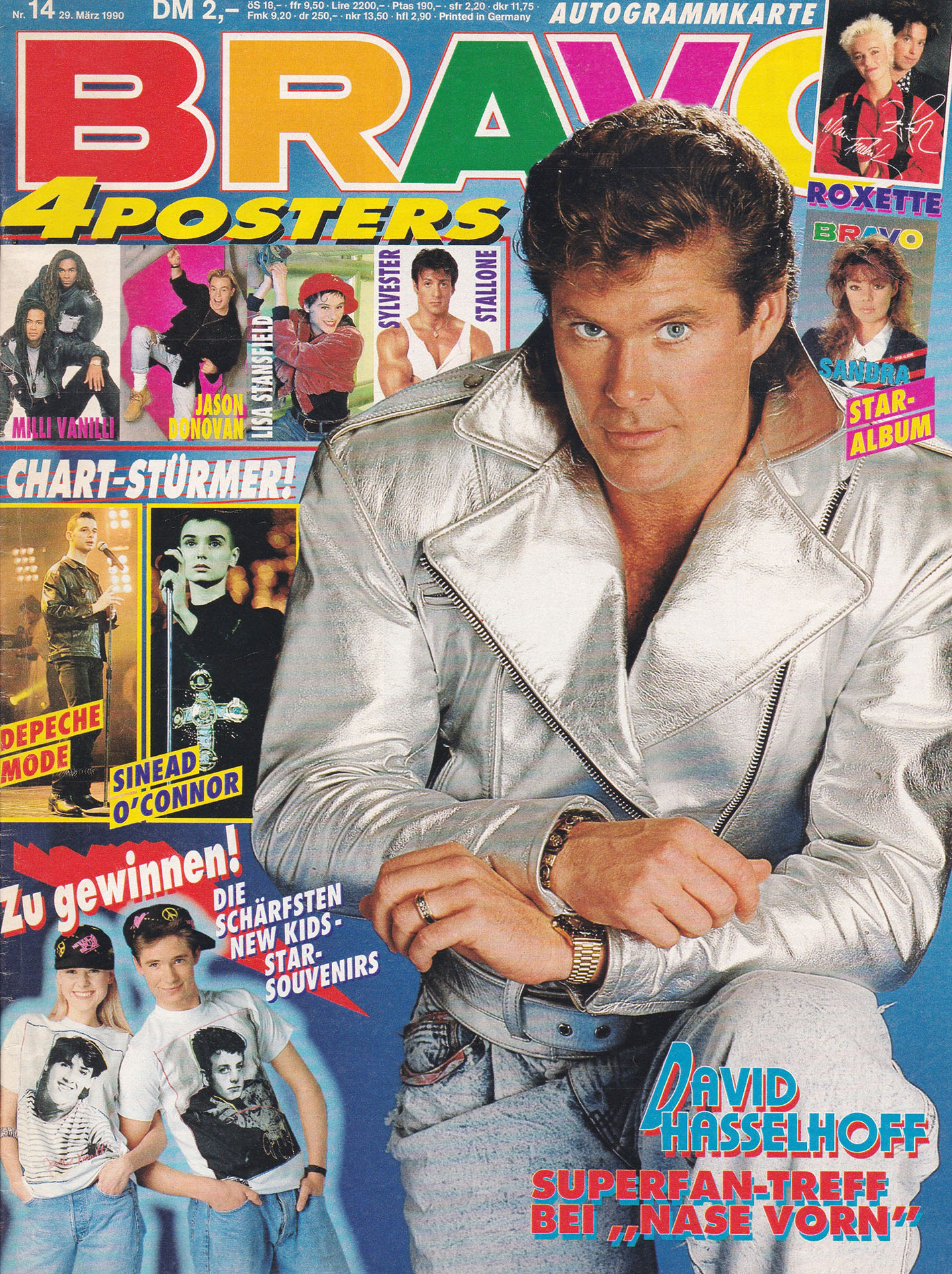 David Hasselhoff a Bravo magazinban