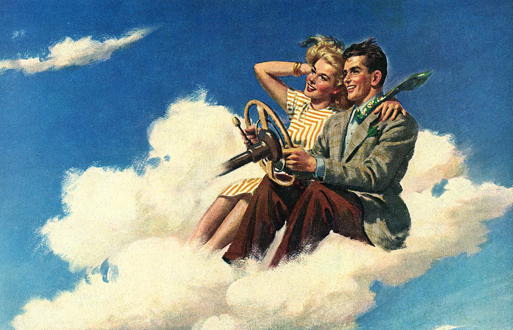 Szerelmespár a felhőkben
