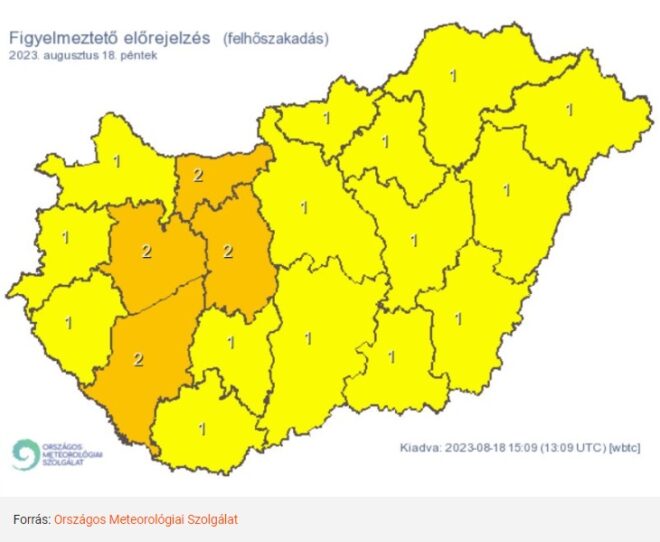 Kiadták a figyelmeztetést: komoly zivatarokra számíthatunk hétvégén