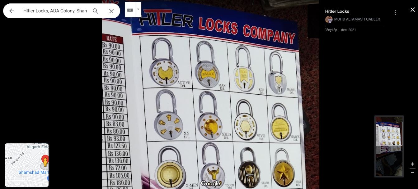 Hitlerrel még a lakatokat is el lehet adni (fotó: googlemaps)