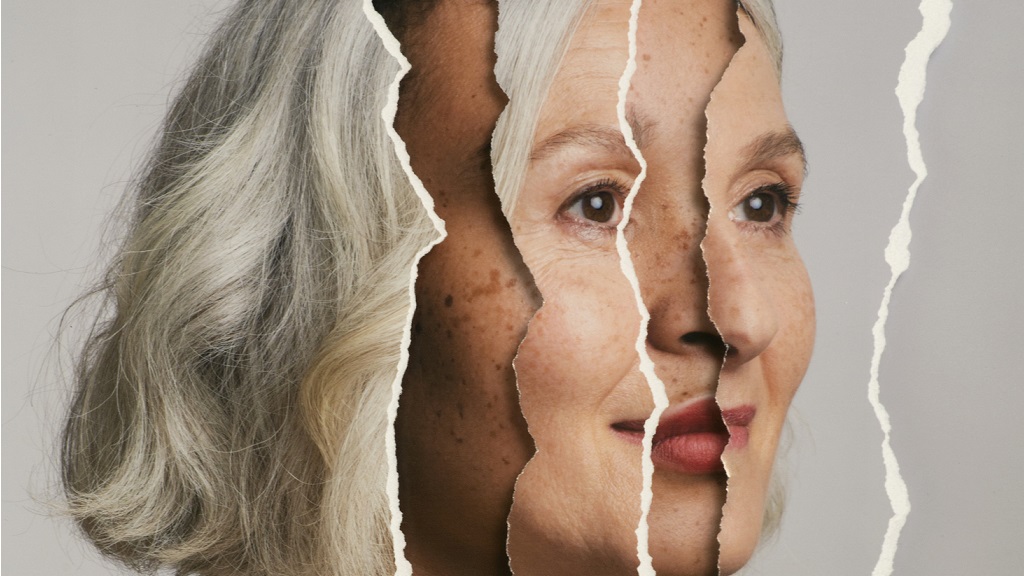 Idősödő nő mozaik