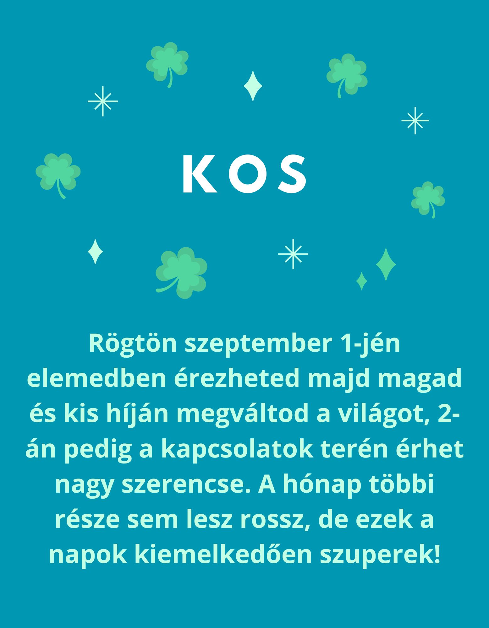 Szeptemberi szerencsenapok horoszkóp