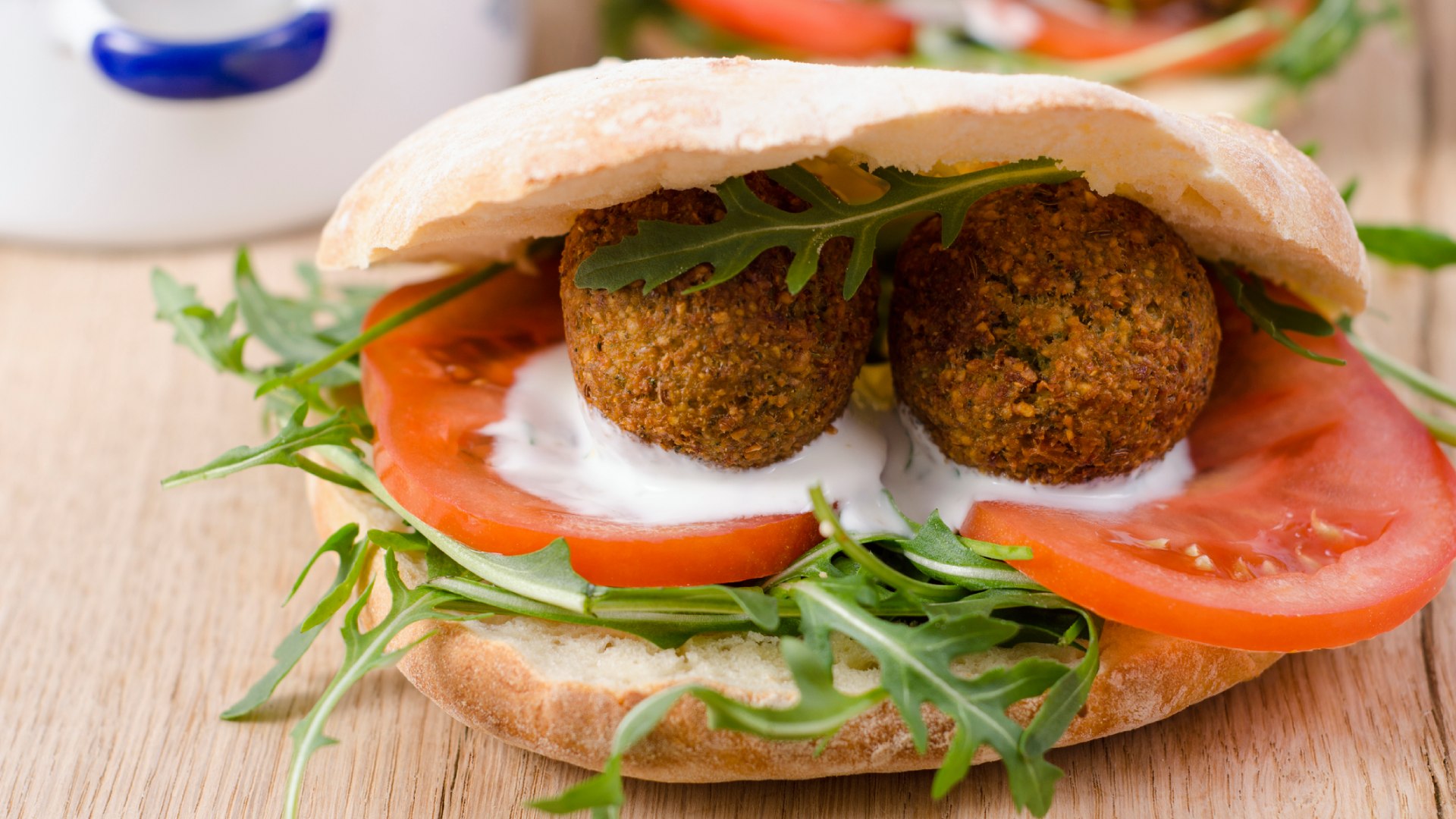 Falafel pitában.