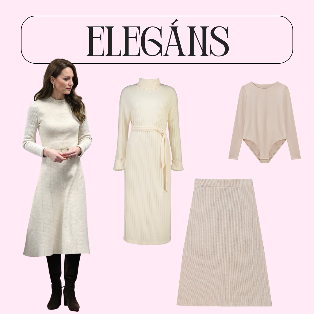 Katalin hercegné bézs ruhákban.