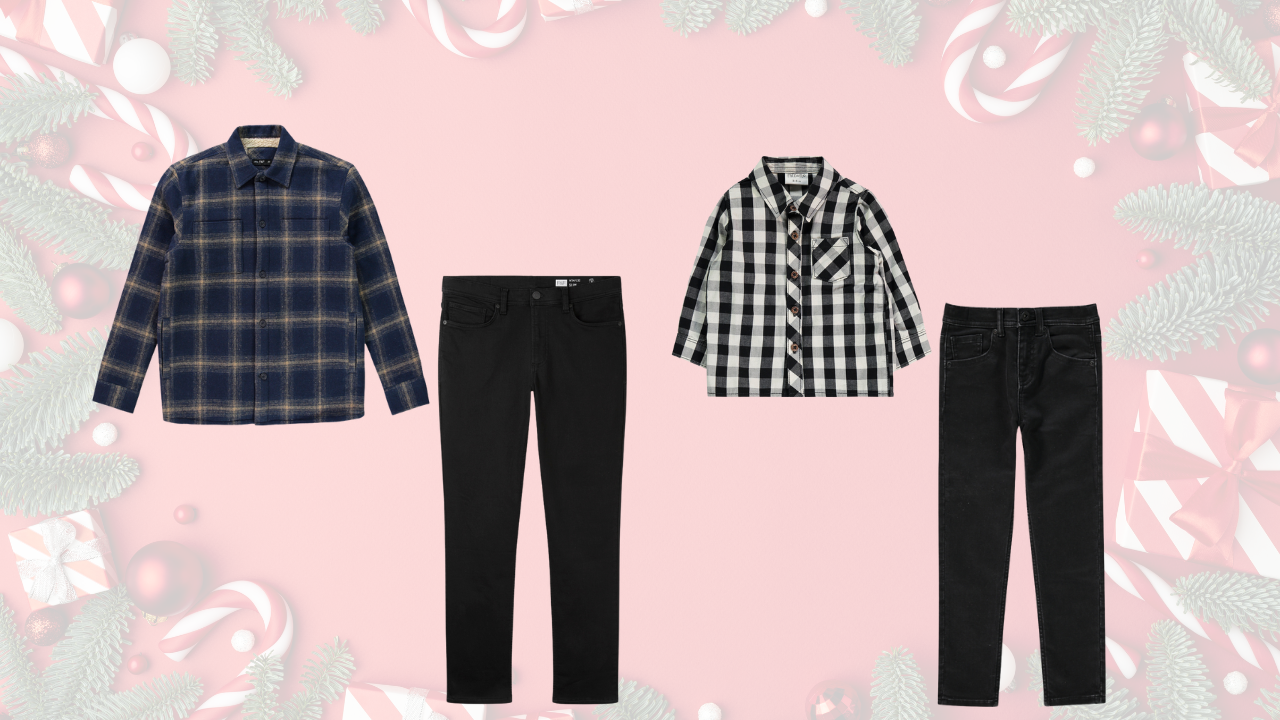 Kockás ing és fekete nadrág