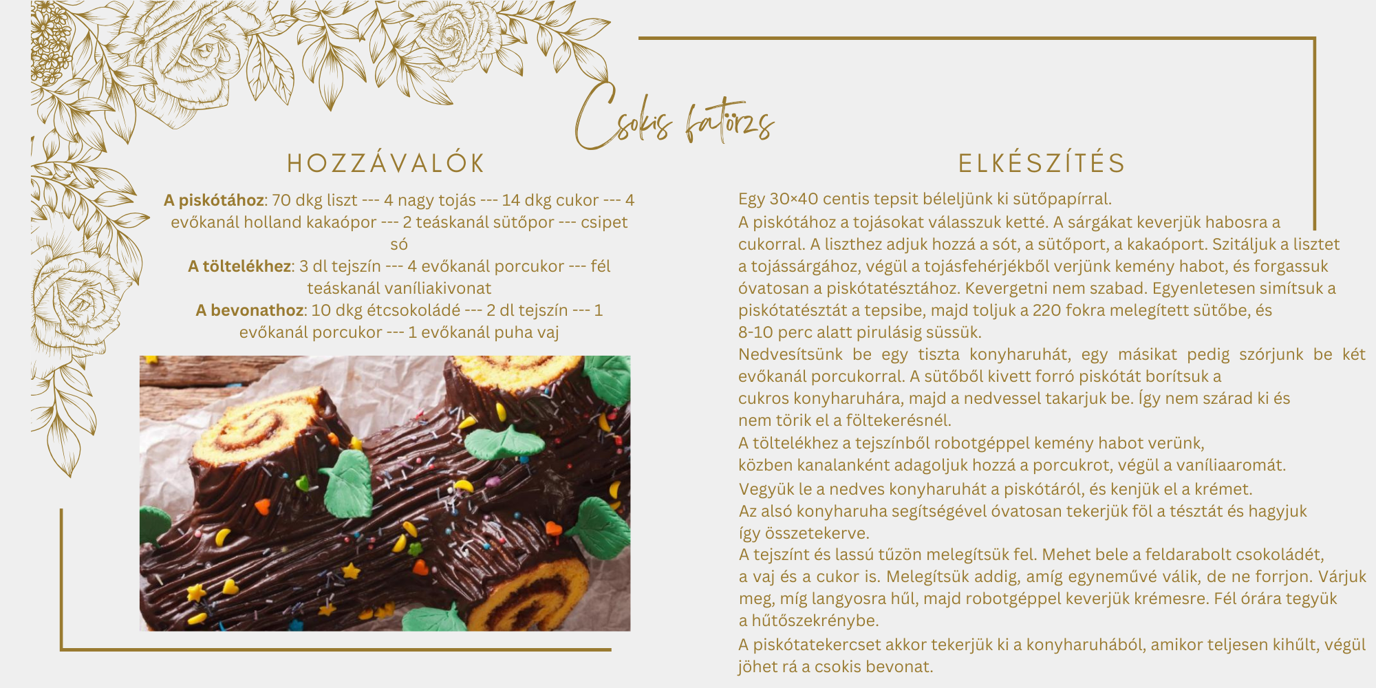 Karácsonyi süti: Csokis fatörzs