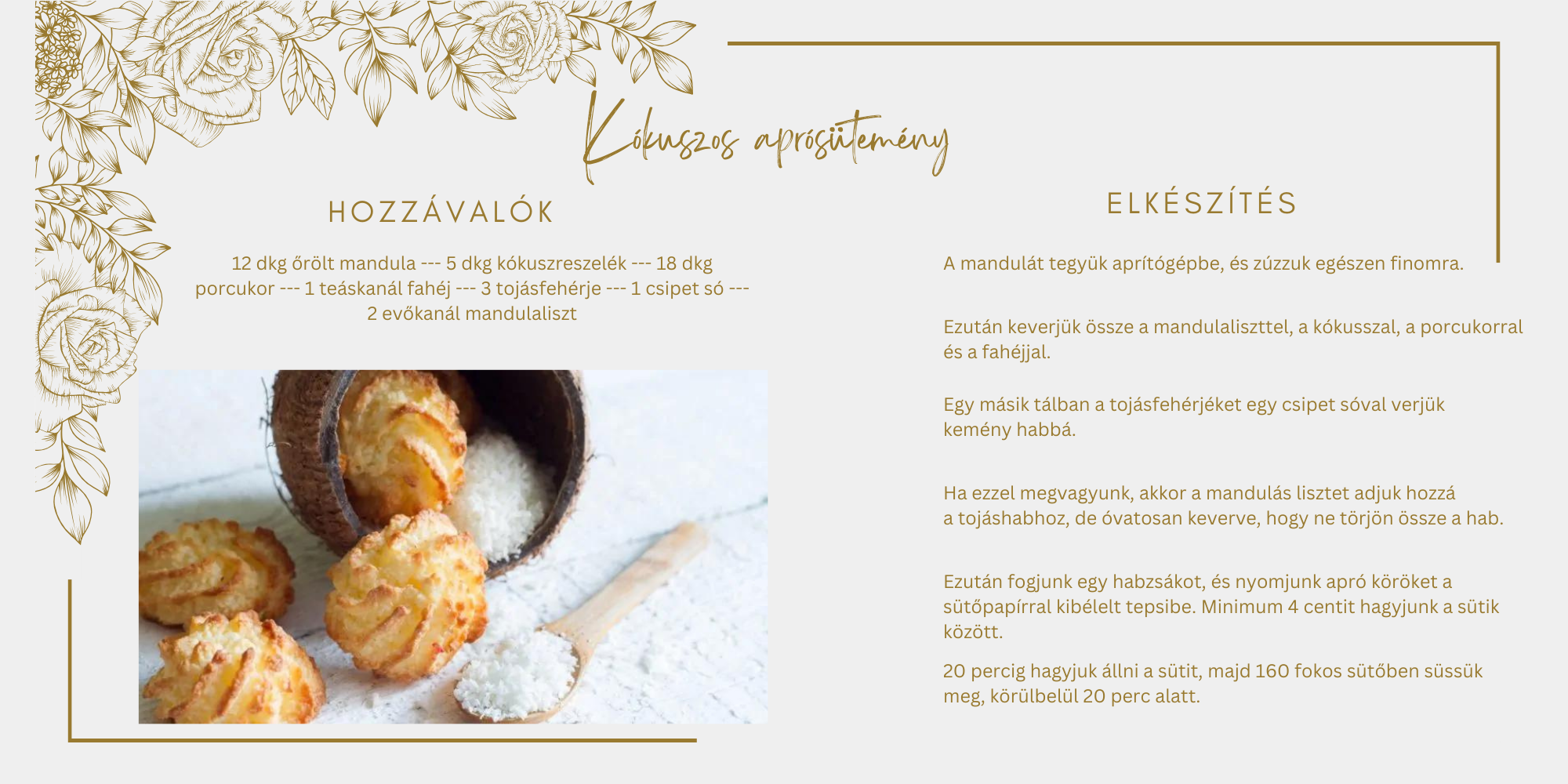 Karácsonyi süti: Kókuszos aprósüti