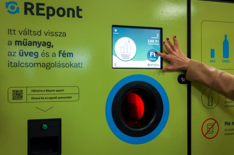 a MOHU palackok visszaváltására szolgáló automatái