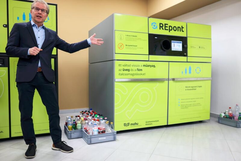 a MOHU palackok visszaváltására szolgáló automatái