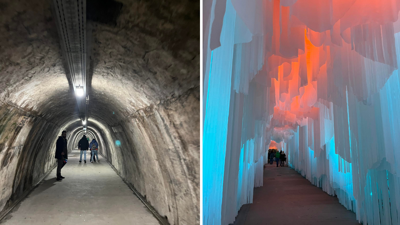 A barlangból átalakított fényinstalláció