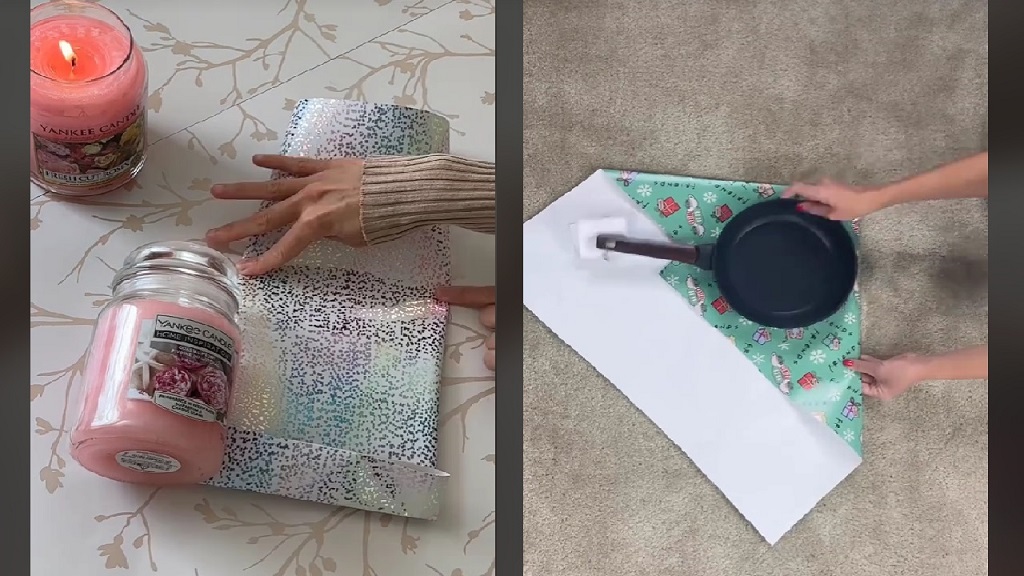 Serpenyő és illatgyertya csomagolása