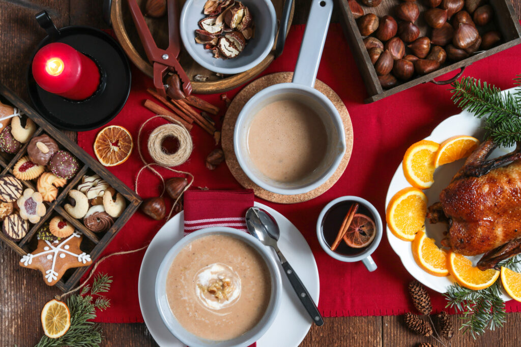 Karácsonyi menü gesztenyekrémlevessel