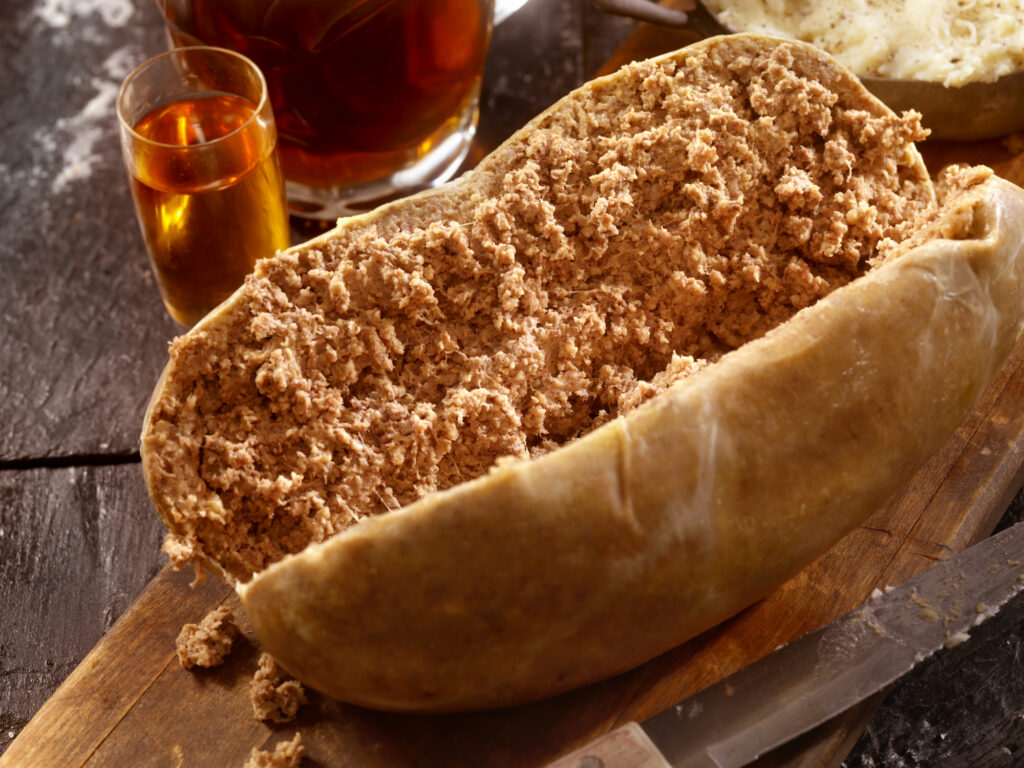 Haggis, skót whisky, sör 