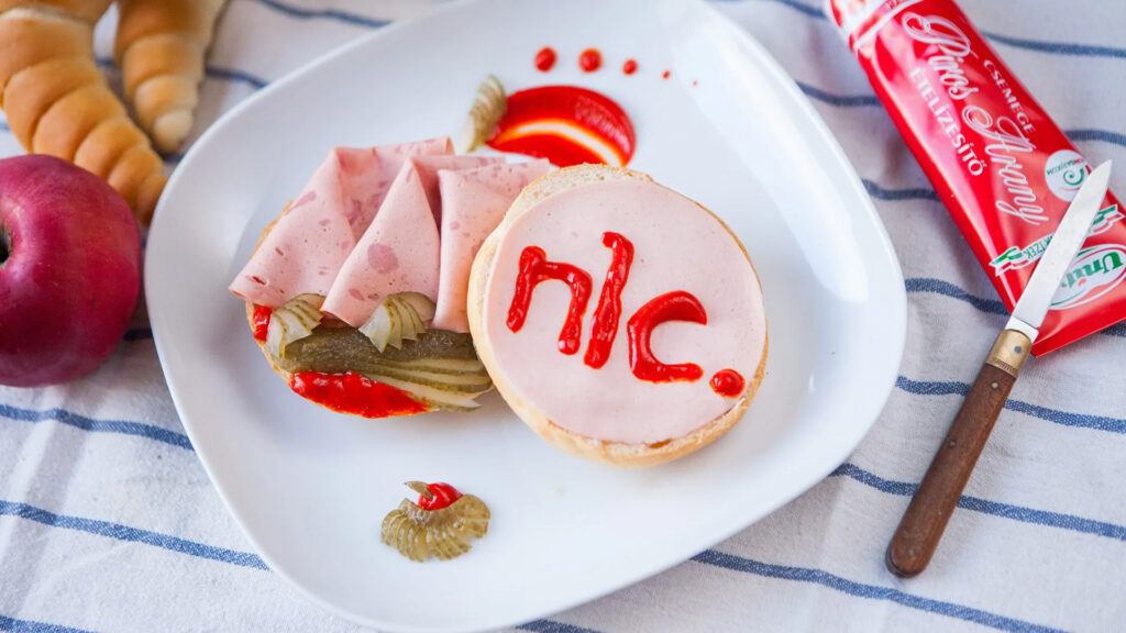 Retro szendvics piros arannyal