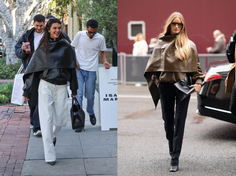 Kendall Jenner és Rosie Huntington-Whiteley sálkabátban
