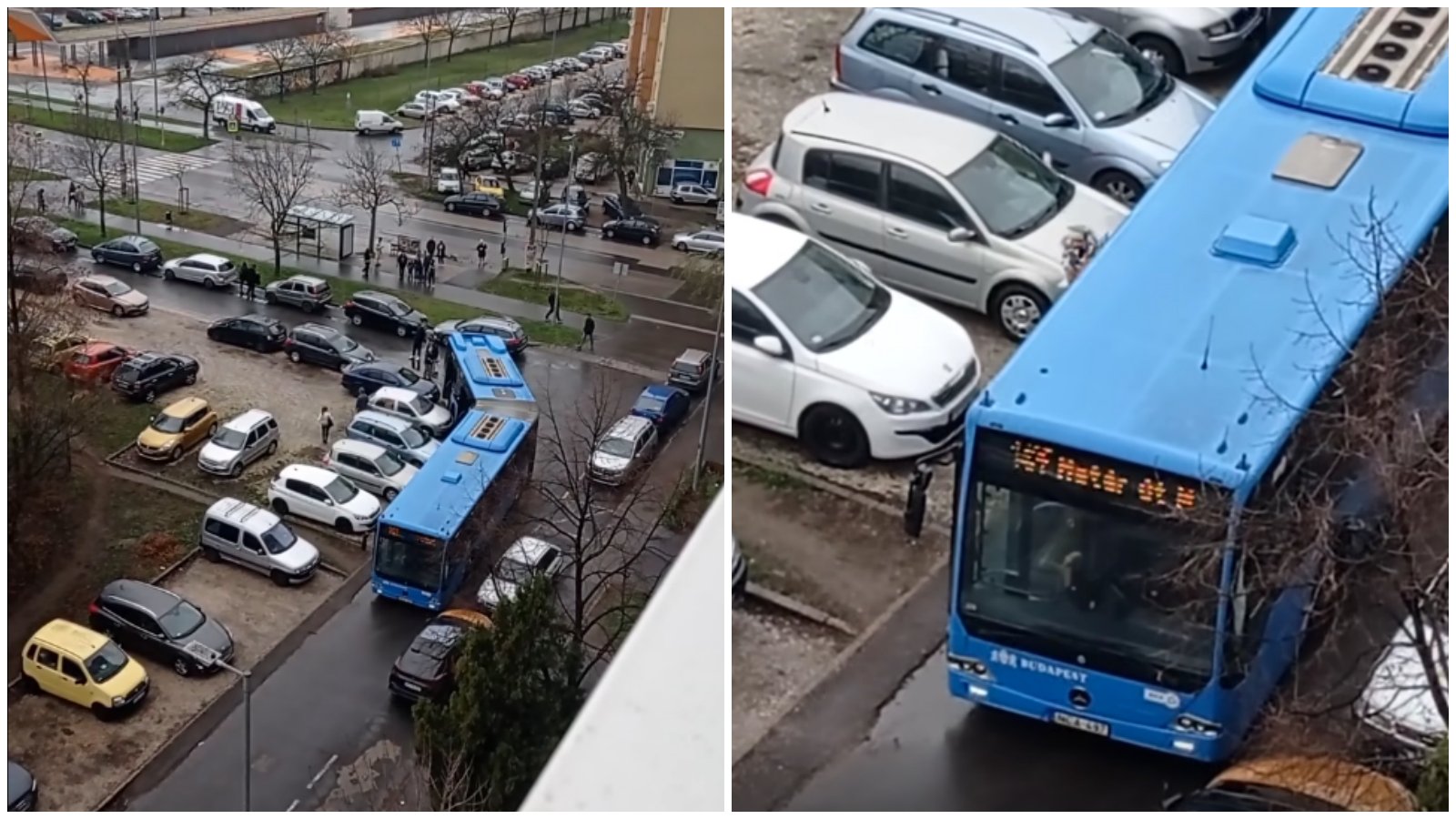 Eltévedt 142E buszjárat a budapesti Havanna-lakótelepen