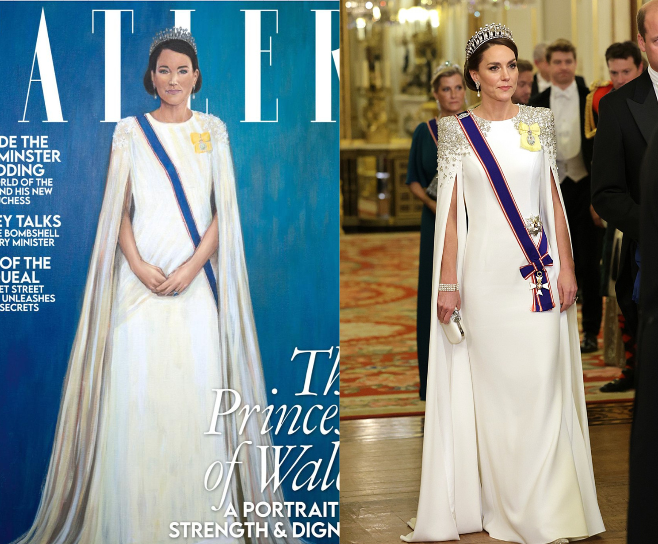 Katalin hercegné fehér ruhában