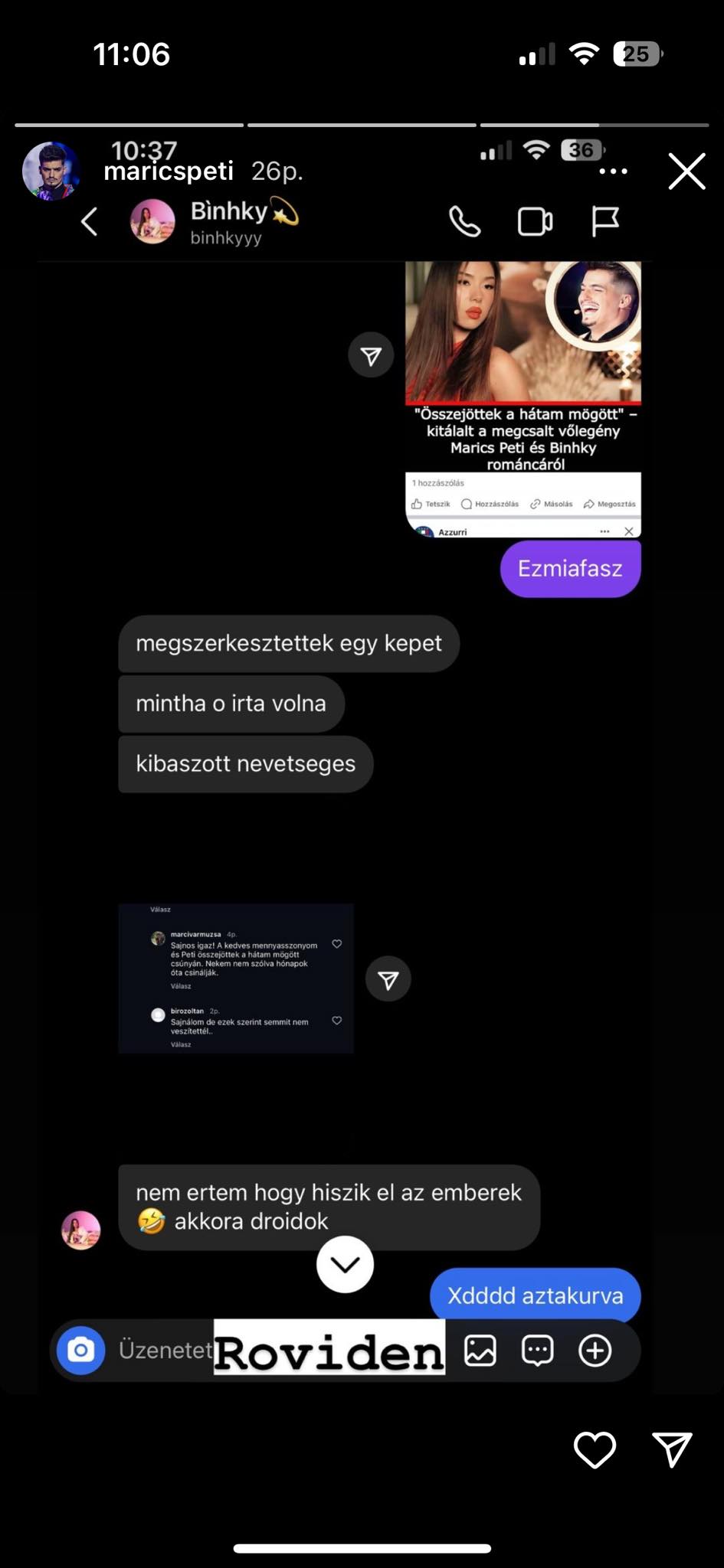 Marics Peti üzenete