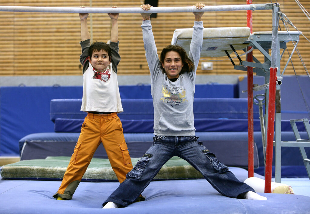 Okszana Csusovitina és fia Alisher