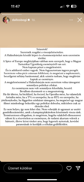 Betámadták a kommentelők Puskás-Dallos Bogit, visszavágott az énekesnő: „Mindenhogy bekerülsz egy politikai dobozba, miközben csak az életedet éled”