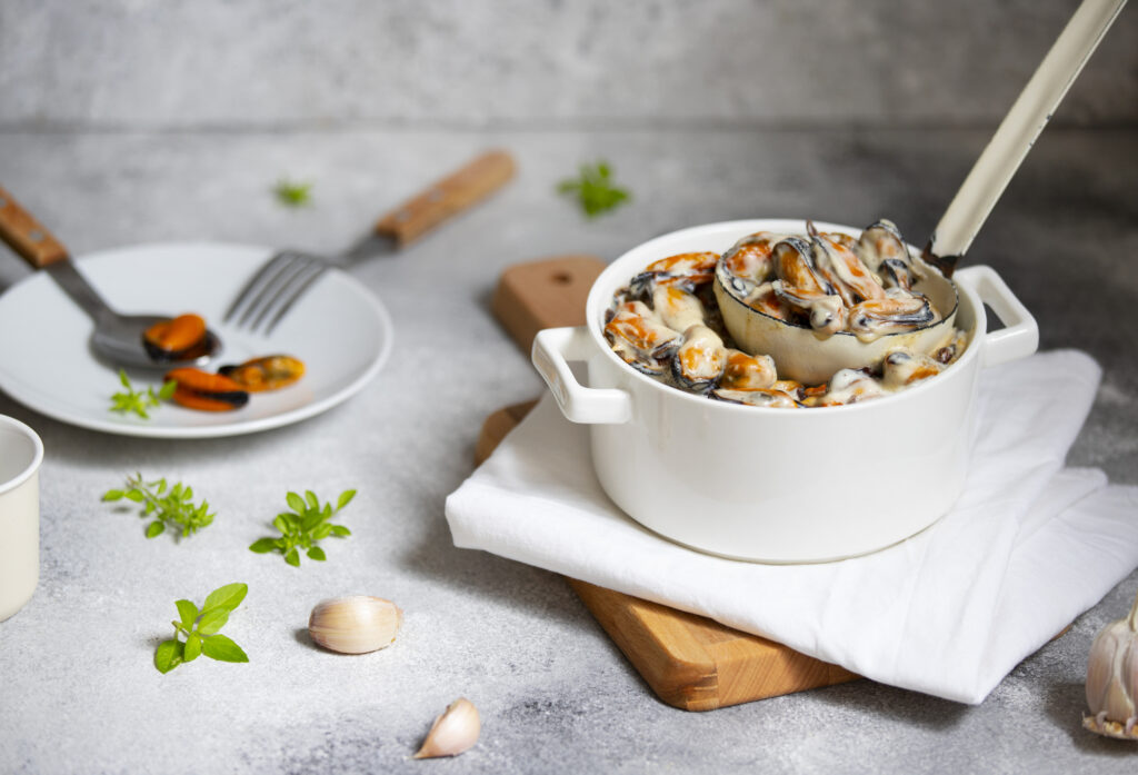 Krémes fehérboros kagyló