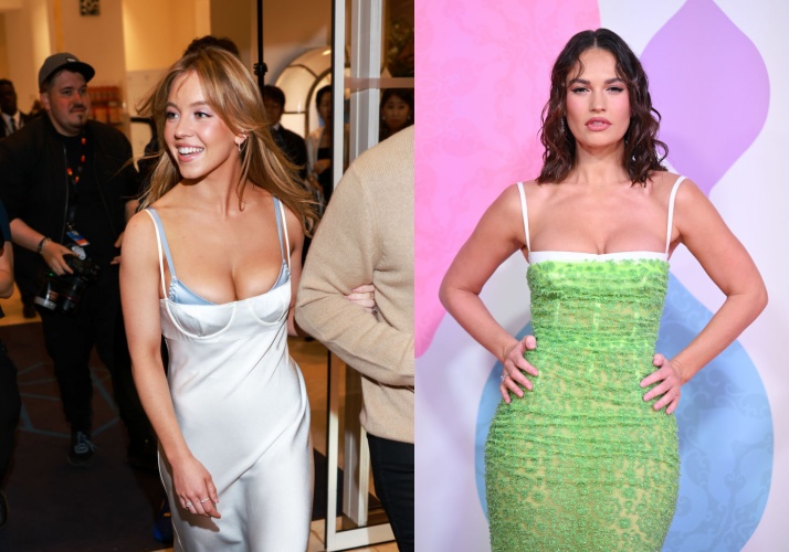 Sidney Sweeney és Lily James balconette melltartóban