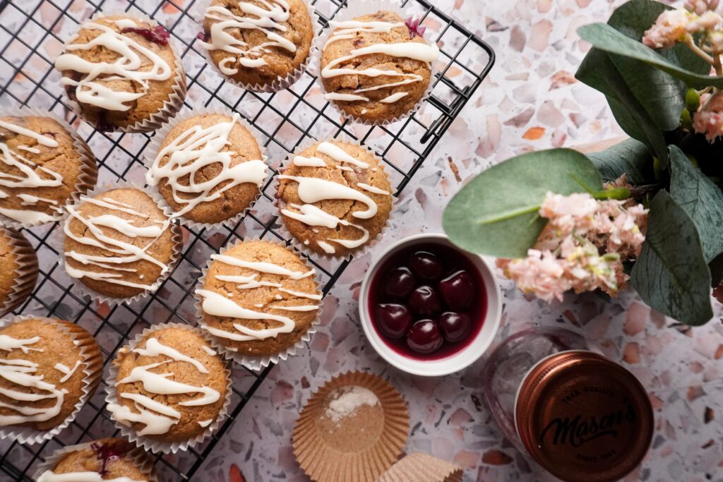 Vegán cseresznyés muffin