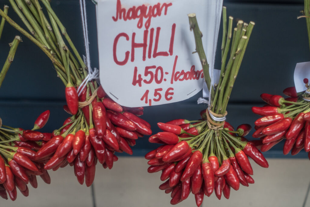 Erős paprika a budapesti Nagyvásárcsarnokban