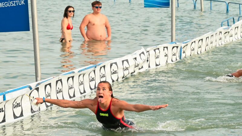 Juhász Janka a célban - Fotó: MTI/Vasvári Tamás