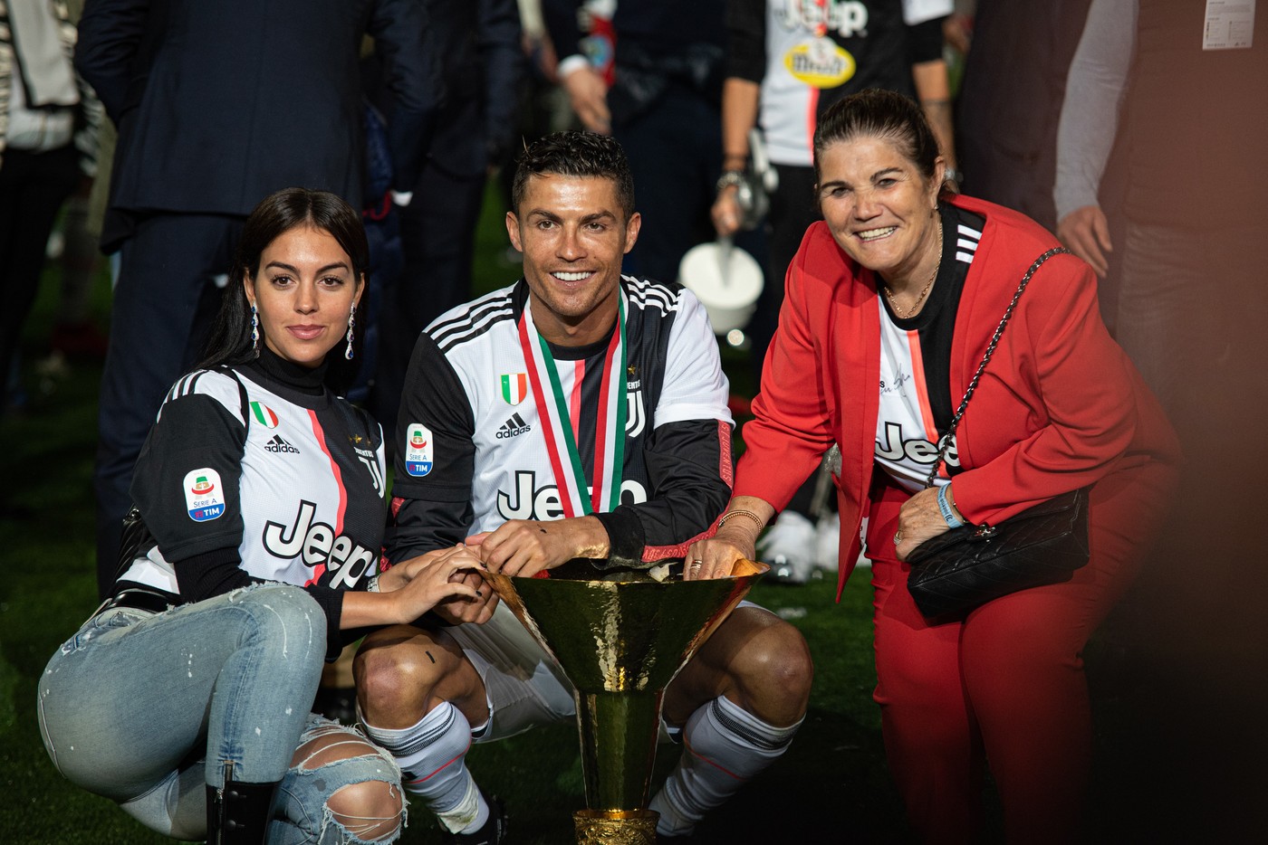Cristiano Ronaldo, Georgina Rodríguez és Maria Dolores dos Santos Aveiro