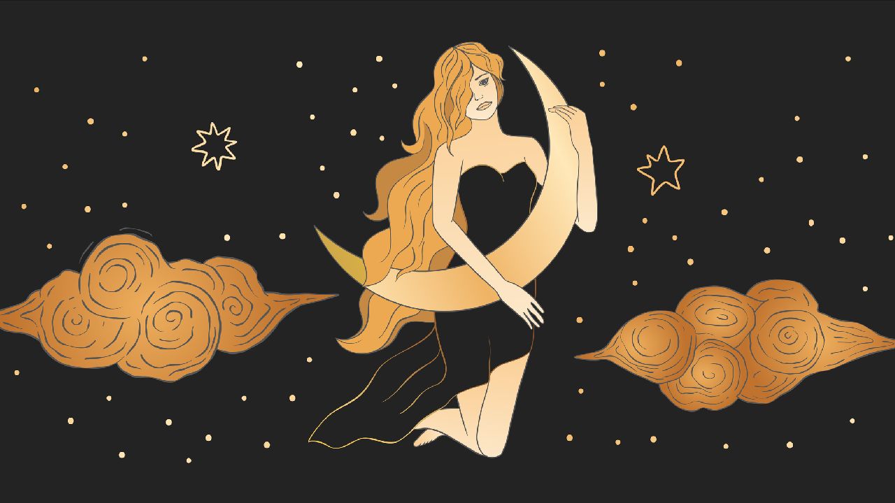 Hölgy holdsarlóval