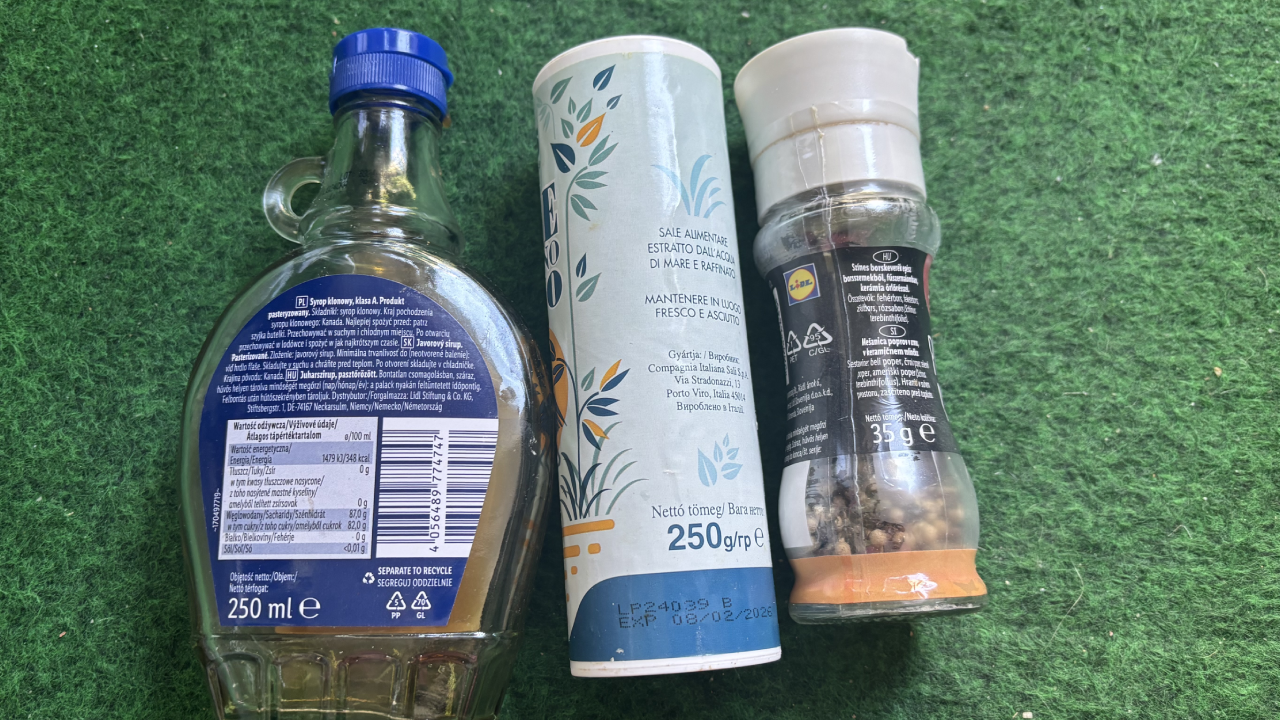 Üvegek, csomagolások