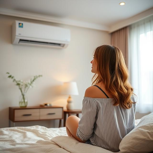 Nő a légkondis hálóban