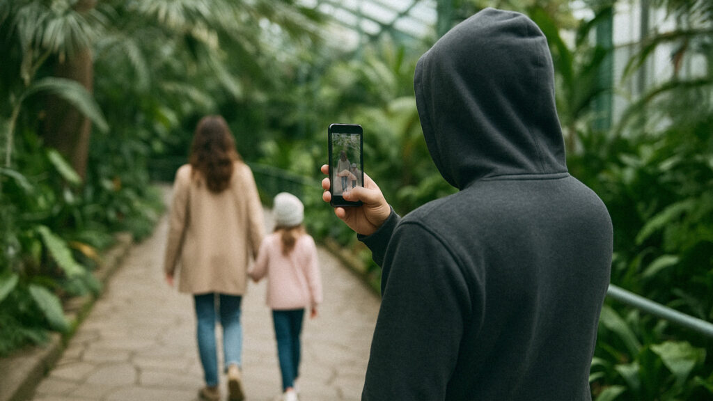 Telefonnal fotóz egy családot egy idegen
