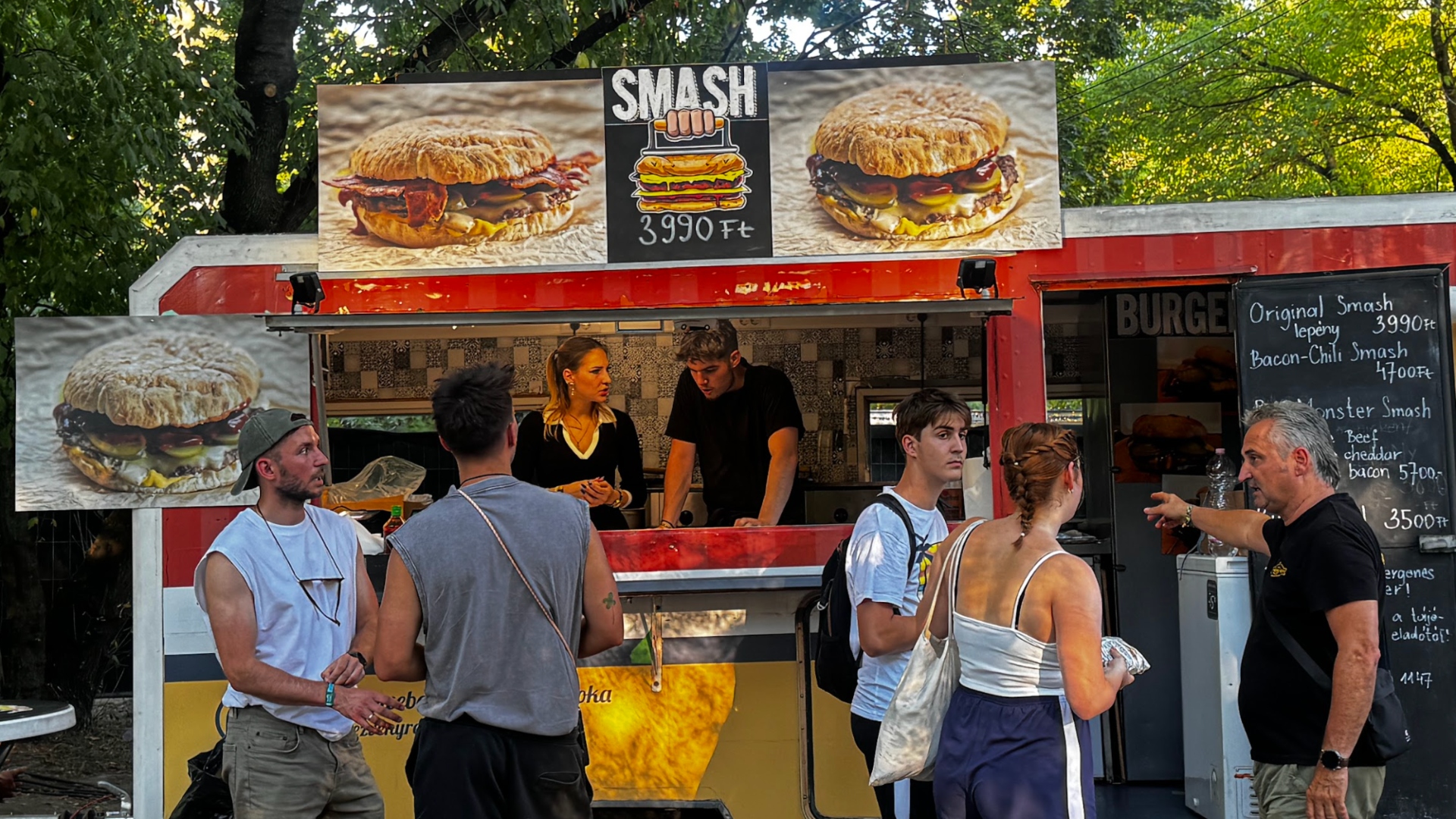 Smash burger food truck, Sziget Fesztivál 2025
