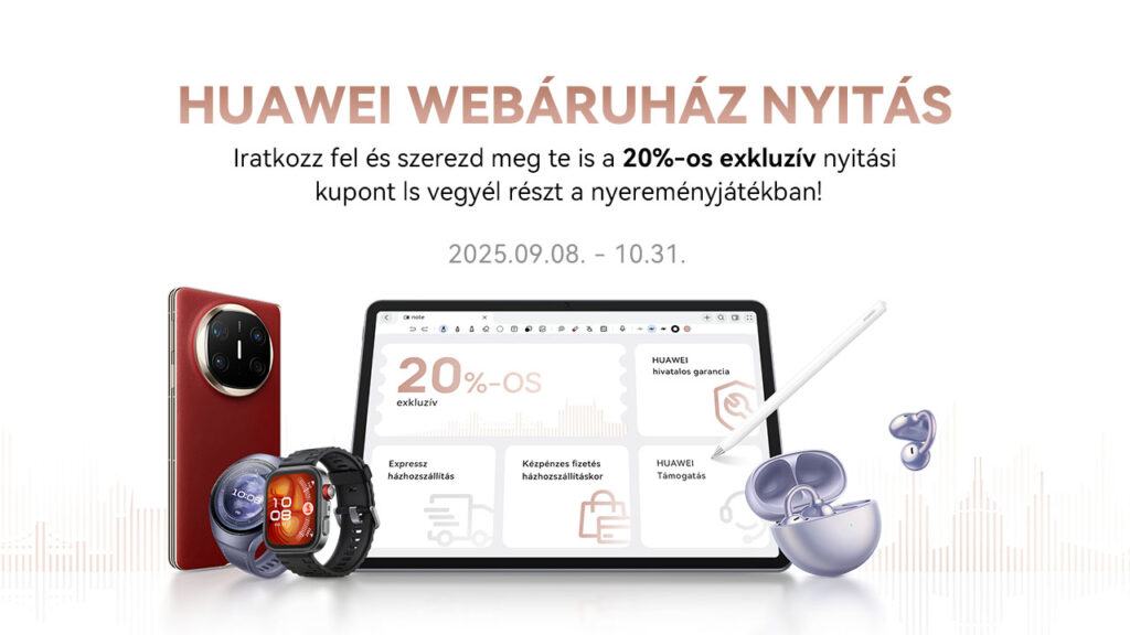 Megnyílt a Huawei hivatalos webshopja Magyarországon – az újonnan bemutatott a GT 6 széria