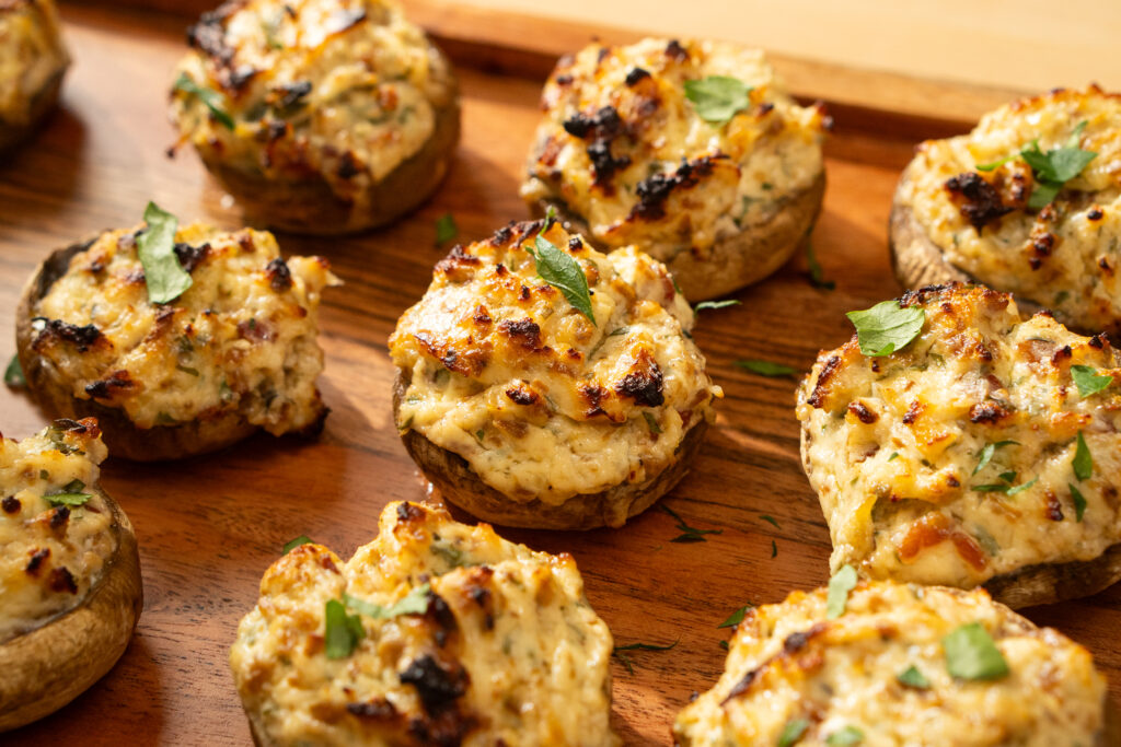 Baconös krémsajtos töltött gomba