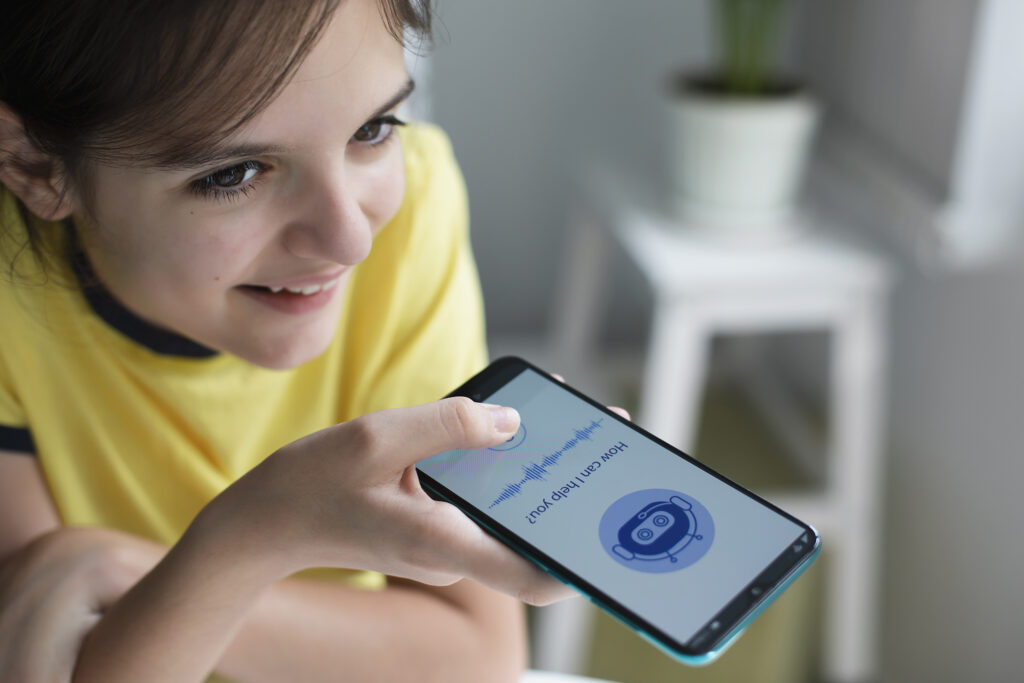 Kislány az AI-val beszélget